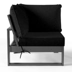 Polytrends Endless Patio, sedia angolare profonda con telaio grigio