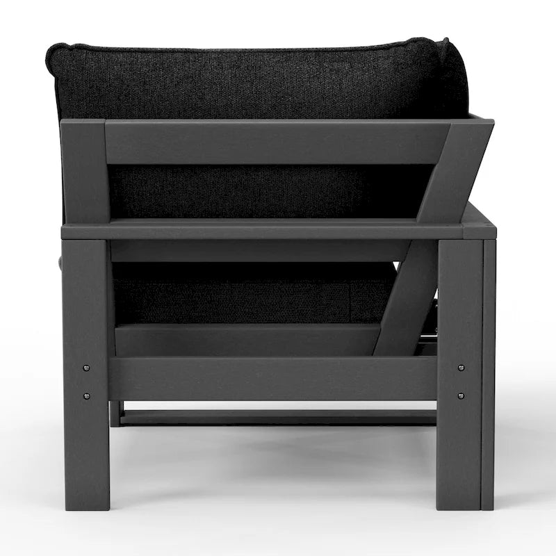 Polytrends Endless Patio, sedia angolare profonda con telaio grigio