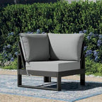 Polytrends Endless Patio, sedia angolare profonda con telaio grigio