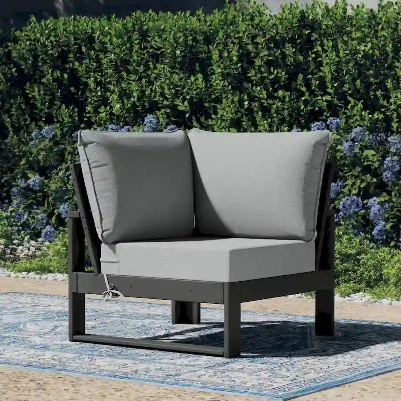 Polytrends Endless Patio, sedia angolare profonda con telaio grigio