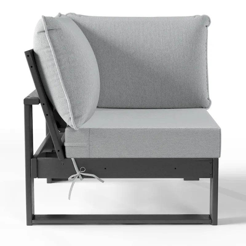 Polytrends Endless Patio, sedia angolare profonda con telaio grigio