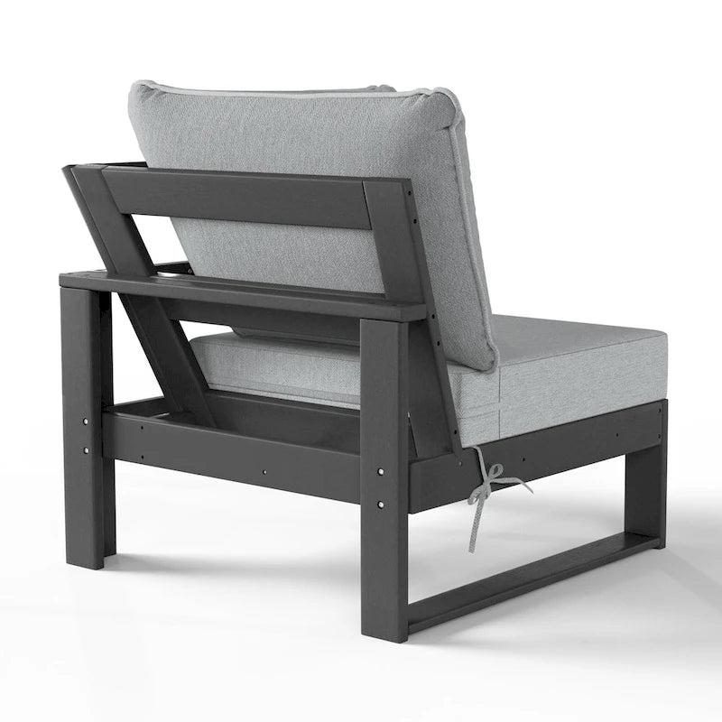 Polytrends Endless Patio, sedia angolare profonda con telaio grigio