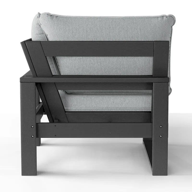 Polytrends Endless Patio, sedia angolare profonda con telaio grigio