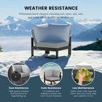Polytrends Endless Patio, sedia angolare profonda con telaio grigio