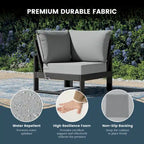 Polytrends Endless Patio, sedia angolare profonda con telaio grigio