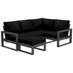 Polytrends Endless Patio 5-Piece Deep Seating Set with Ottoman with Gray Frame