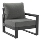 Set da salotto profondo Polytrends Endless Patio 5 pezzi con pouf con struttura grigia