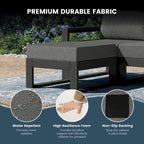 Set da salotto profondo Polytrends Endless Patio 5 pezzi con pouf con struttura grigia
