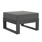 Set da salotto profondo Polytrends Endless Patio 5 pezzi con pouf con struttura grigia