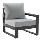 Set da salotto profondo Polytrends Endless Patio 5 pezzi con pouf con struttura grigia