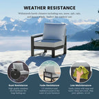 Set da salotto profondo Polytrends Endless Patio 5 pezzi con pouf con struttura grigia