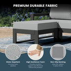 Set da salotto profondo Polytrends Endless Patio 5 pezzi con pouf con struttura grigia