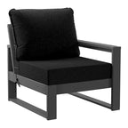 Set da salotto profondo Polytrends Endless Patio 5 pezzi con pouf con struttura grigia