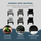 Set da salotto profondo Polytrends Endless Patio 5 pezzi con pouf con struttura grigia