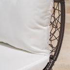Daybed con baldacchino per esterni in vimini con cuscini resistenti all'acqua