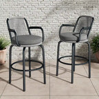 Christopher Knight Home - Sgabelli da bar Jordan moderni in corda di rattan intrecciata con schienale e braccioli, set da 2