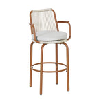 Christopher Knight Home - Sgabelli da bar Jordan moderni in corda di rattan intrecciata con schienale e braccioli, set da 2