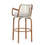 Christopher Knight Home - Sgabelli da bar Jordan moderni in corda di rattan intrecciata con schienale e braccioli, set da 2