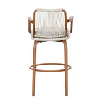 Christopher Knight Home - Sgabelli da bar Jordan moderni in corda di rattan intrecciata con schienale e braccioli, set da 2