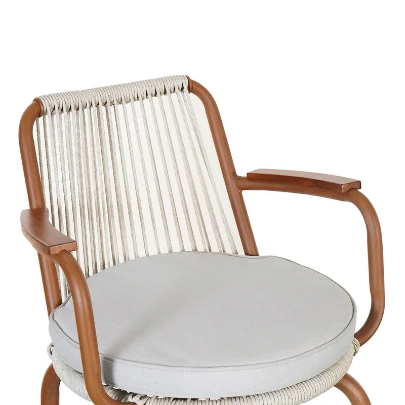 Christopher Knight Home - Sgabelli da bar Jordan moderni in corda di rattan intrecciata con schienale e braccioli, set da 2