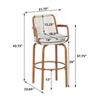 Christopher Knight Home - Sgabelli da bar Jordan moderni in corda di rattan intrecciata con schienale e braccioli, set da 2