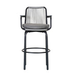 Christopher Knight Home - Sgabelli da bar Jordan moderni in corda di rattan intrecciata con schienale e braccioli, set da 2