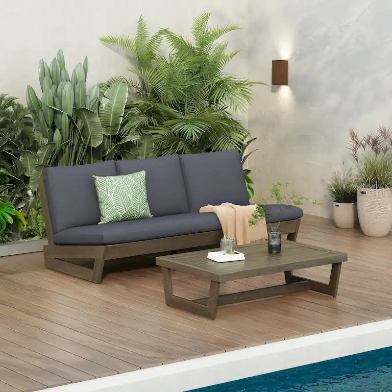 Christopher Knight Home - Sherwood Set Divano da Esterno in Acacia con Tavolino da Caffè