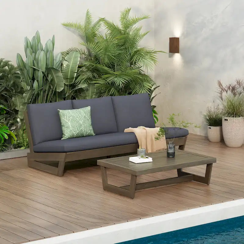 Christopher Knight Home - Sherwood Set Divano da Esterno in Acacia con Tavolino da Caffè