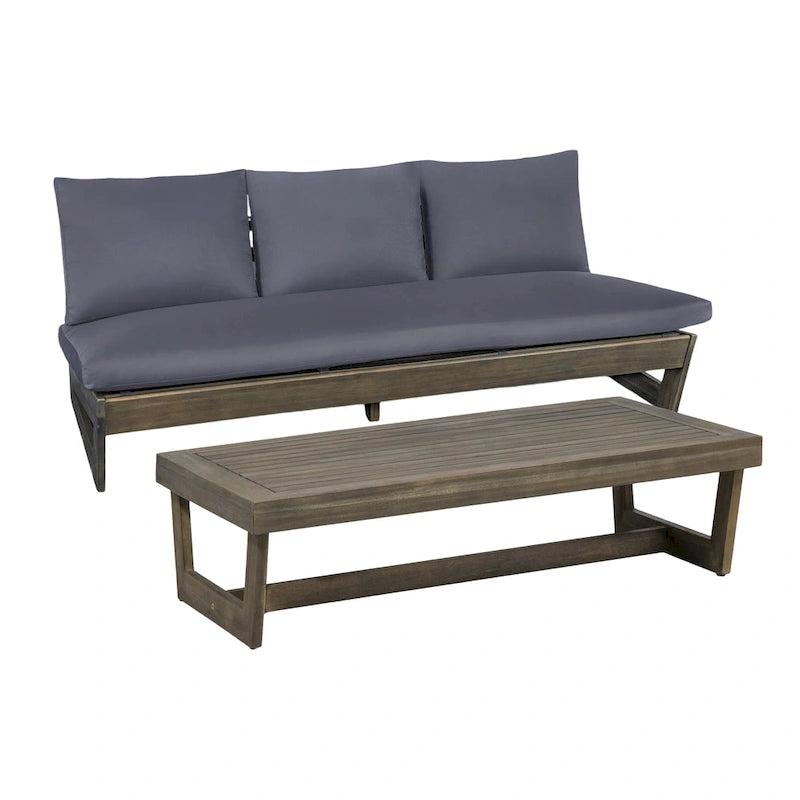 Christopher Knight Home - Sherwood Set Divano da Esterno in Acacia con Tavolino da Caffè