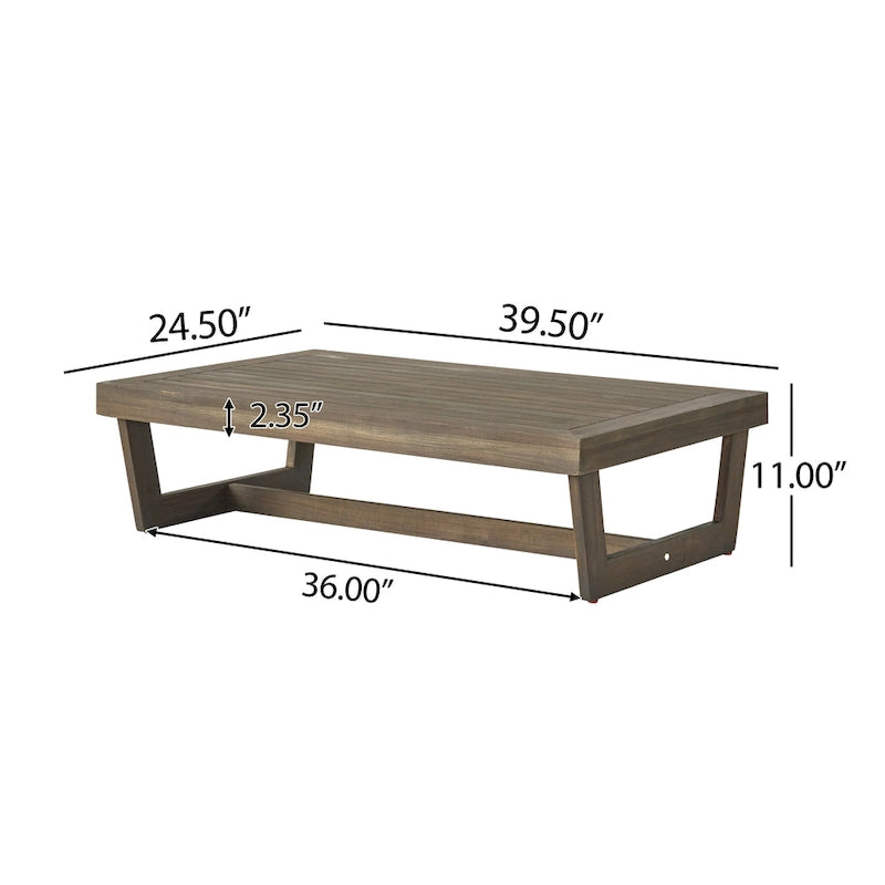 Christopher Knight Home - Sherwood Set Divano da Esterno in Acacia con Tavolino da Caffè
