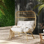 Divanetto Palos da esterno in vimini con cuscini in tessuto di Christopher Knight Home