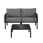 Christopher Knight Home - Set conversazione moderno da patio Afra a 3 pezzi con cuscini impermeabili