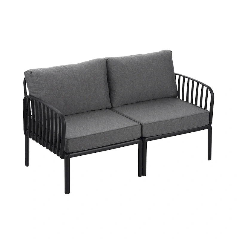 Christopher Knight Home - Set conversazione moderno da patio Afra a 3 pezzi con cuscini impermeabili