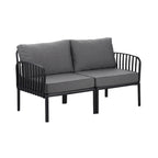 Christopher Knight Home - Set conversazione moderno da patio Afra a 3 pezzi con cuscini impermeabili