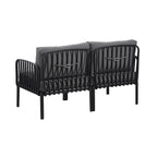 Christopher Knight Home - Set conversazione moderno da patio Afra a 3 pezzi con cuscini impermeabili