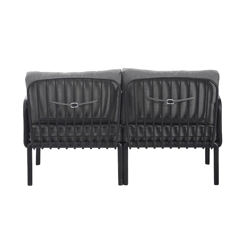 Christopher Knight Home - Set conversazione moderno da patio Afra a 3 pezzi con cuscini impermeabili