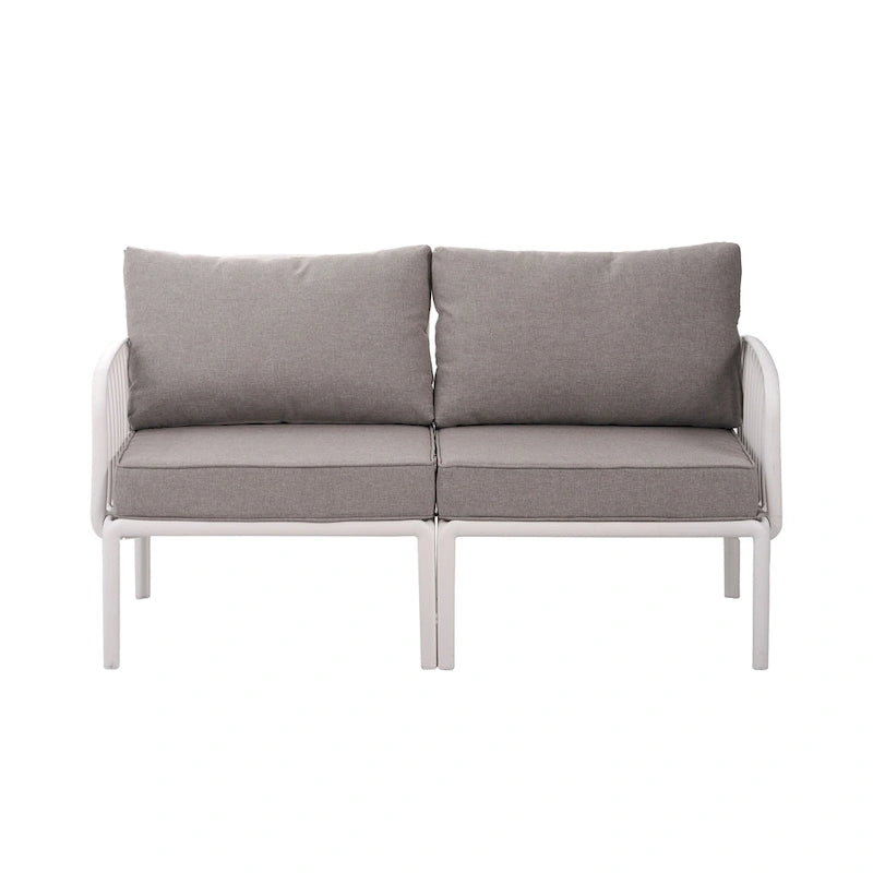 Christopher Knight Home - Set conversazione moderno da patio Afra a 3 pezzi con cuscini impermeabili