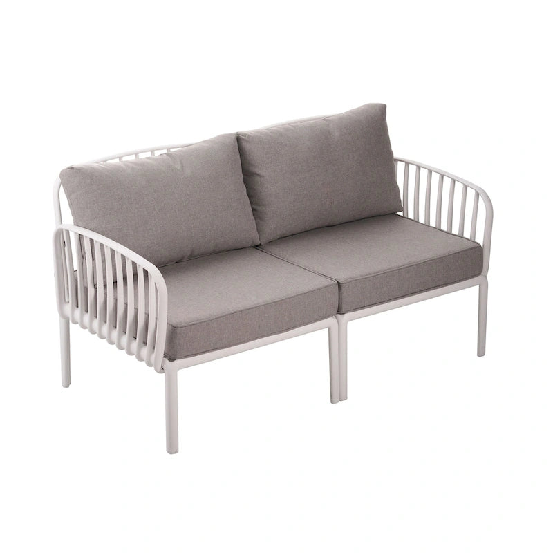 Christopher Knight Home - Set conversazione moderno da patio Afra a 3 pezzi con cuscini impermeabili