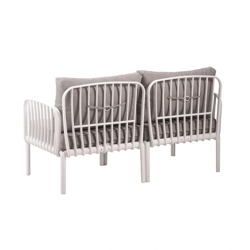 Christopher Knight Home - Set conversazione moderno da patio Afra a 3 pezzi con cuscini impermeabili