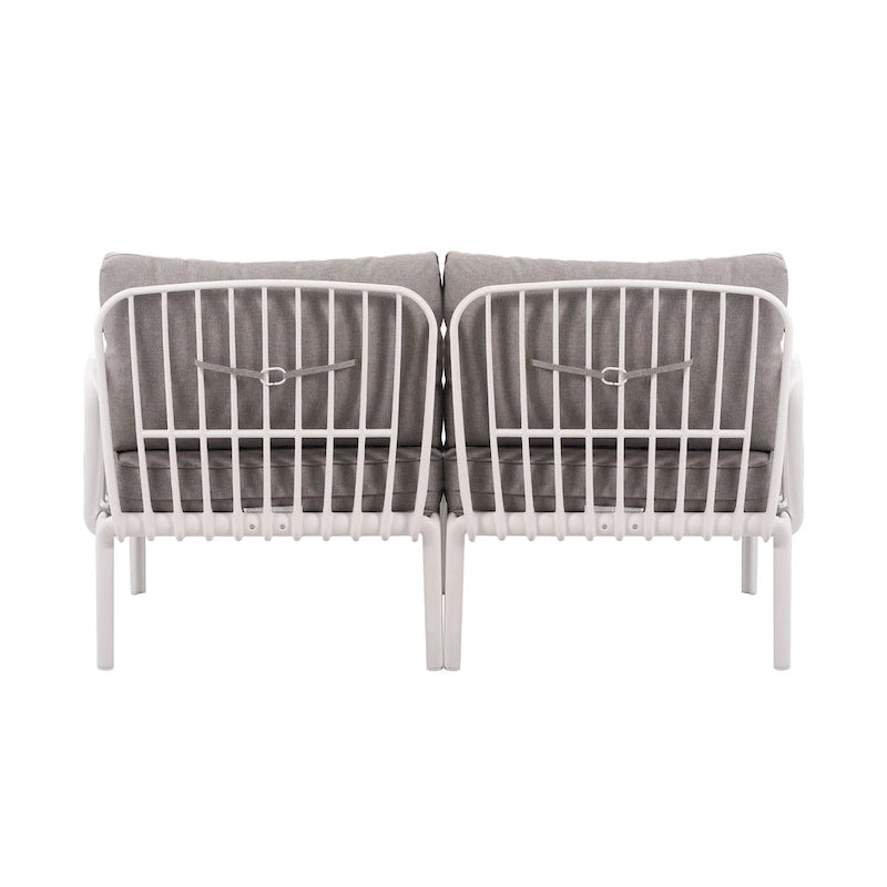 Christopher Knight Home - Set conversazione moderno da patio Afra a 3 pezzi con cuscini impermeabili