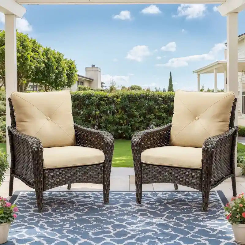 2 sedie in rattan PE da giardino per esterni