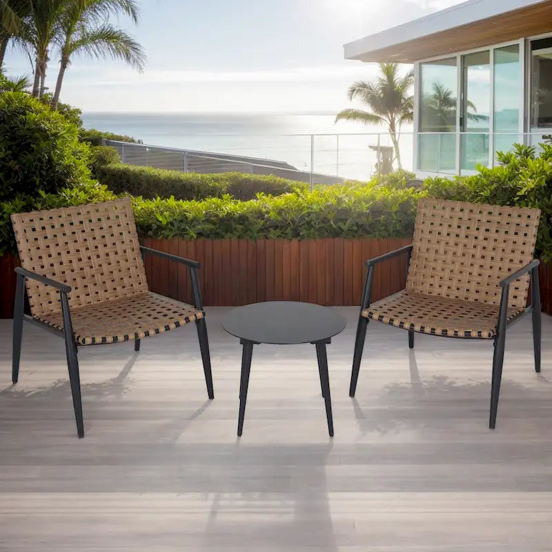 Christopher Knight Home- Set da conversazione da esterno Lara in rattan PE