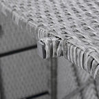 Set divano modulare da esterno a 6 pezzi in rattan con tavolino, combinazione libera
