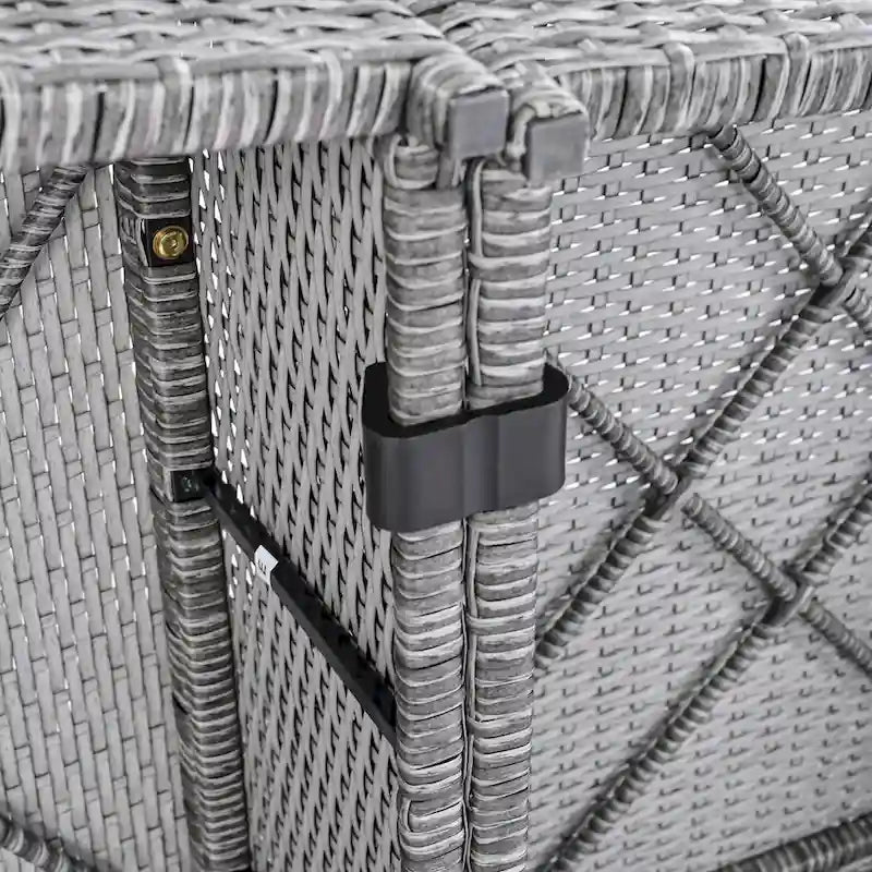 Set divano modulare da esterno a 6 pezzi in rattan con tavolino, combinazione libera