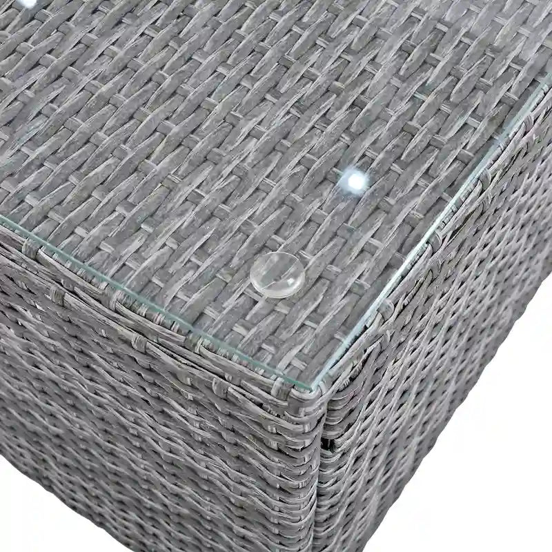 Set divano modulare da esterno a 6 pezzi in rattan con tavolino, combinazione libera