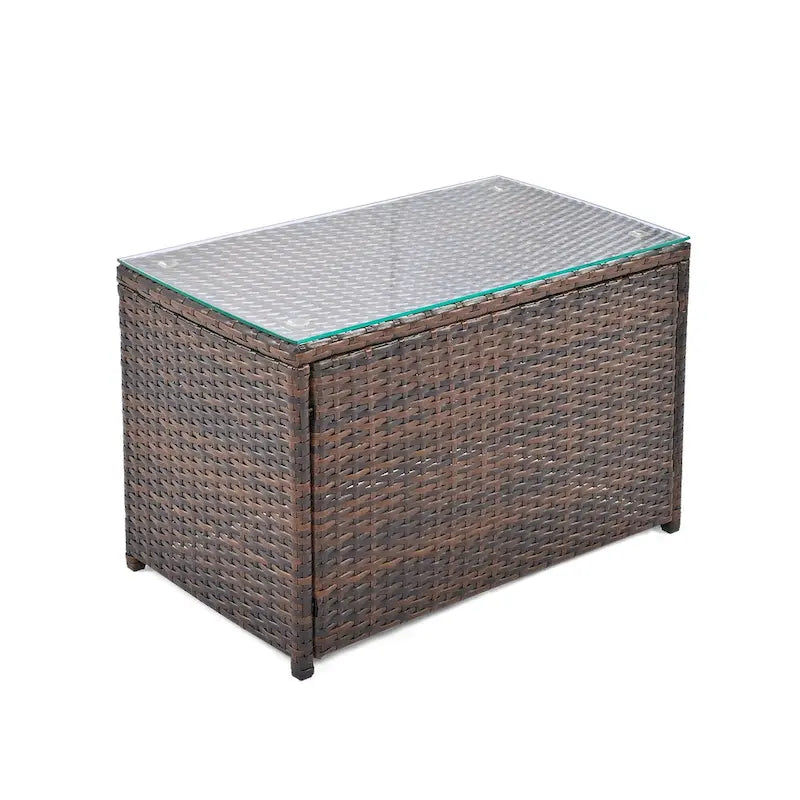 Set divano modulare da esterno a 6 pezzi in rattan con tavolino, combinazione libera