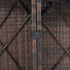 Set divano modulare da esterno a 6 pezzi in rattan con tavolino, combinazione libera