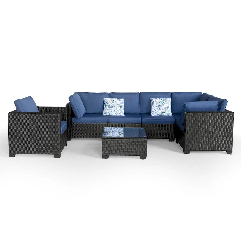Ensemble de meubles de jardin modulaires 7 pièces pour patio