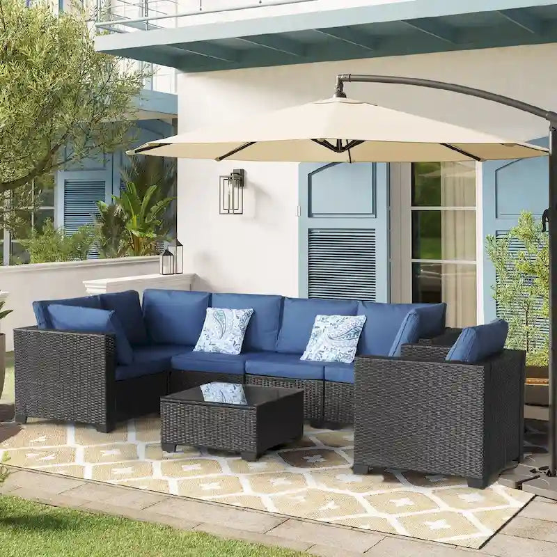 Ensemble de meubles de jardin modulaires 7 pièces pour patio