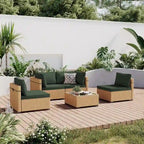 Patio Watcher Set da conversazione in Rattan Giallo da 5 pezzi con Cuscini per Esterni